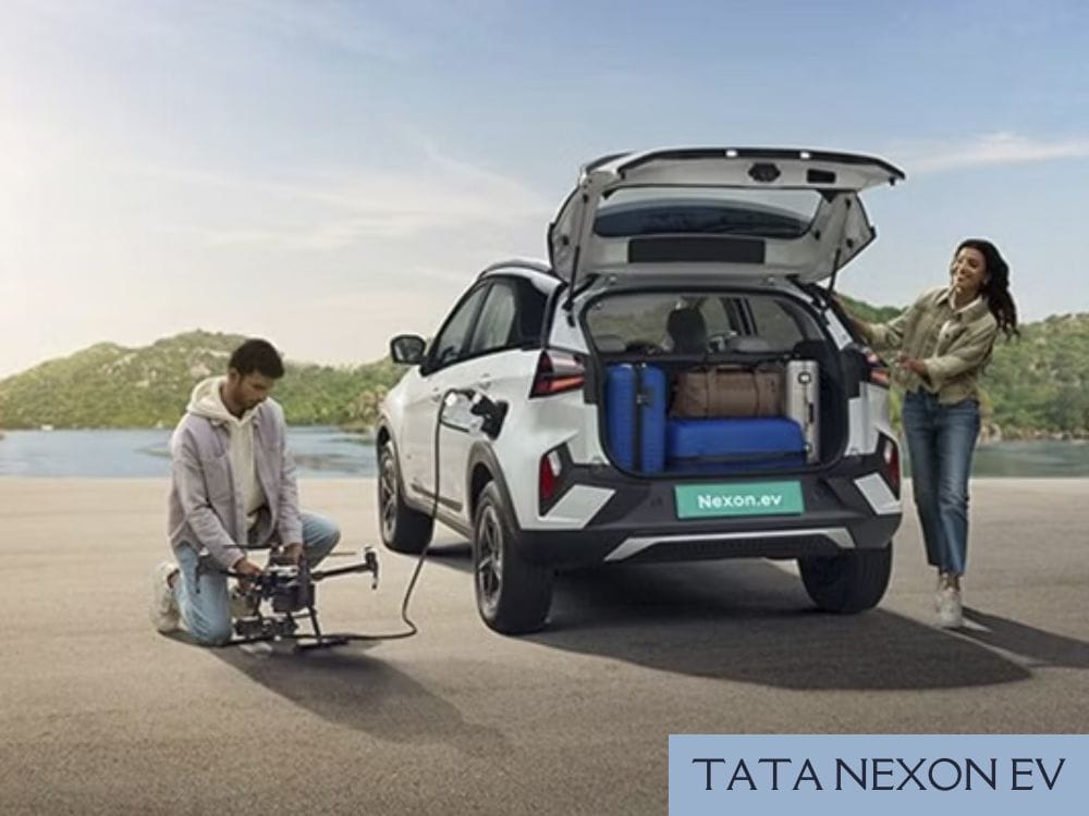 Tata Nexon Ev being charged using a motor