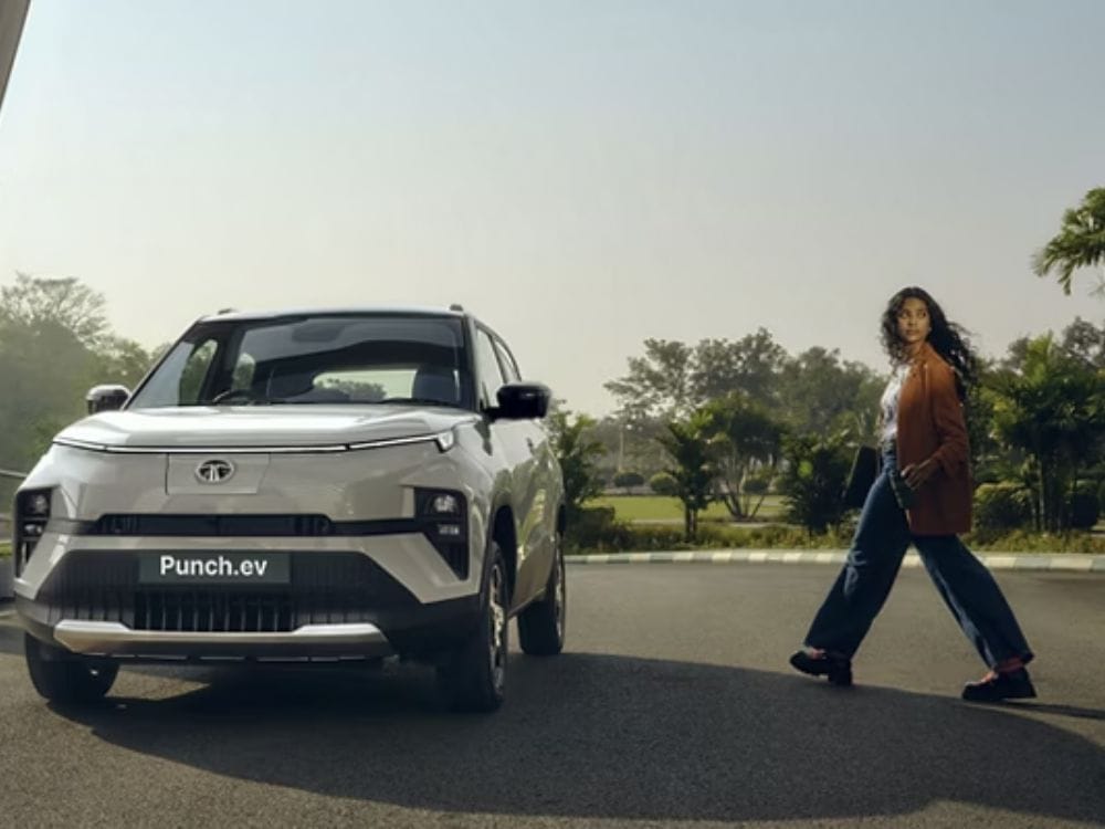 Tata punch ev showcased exterior